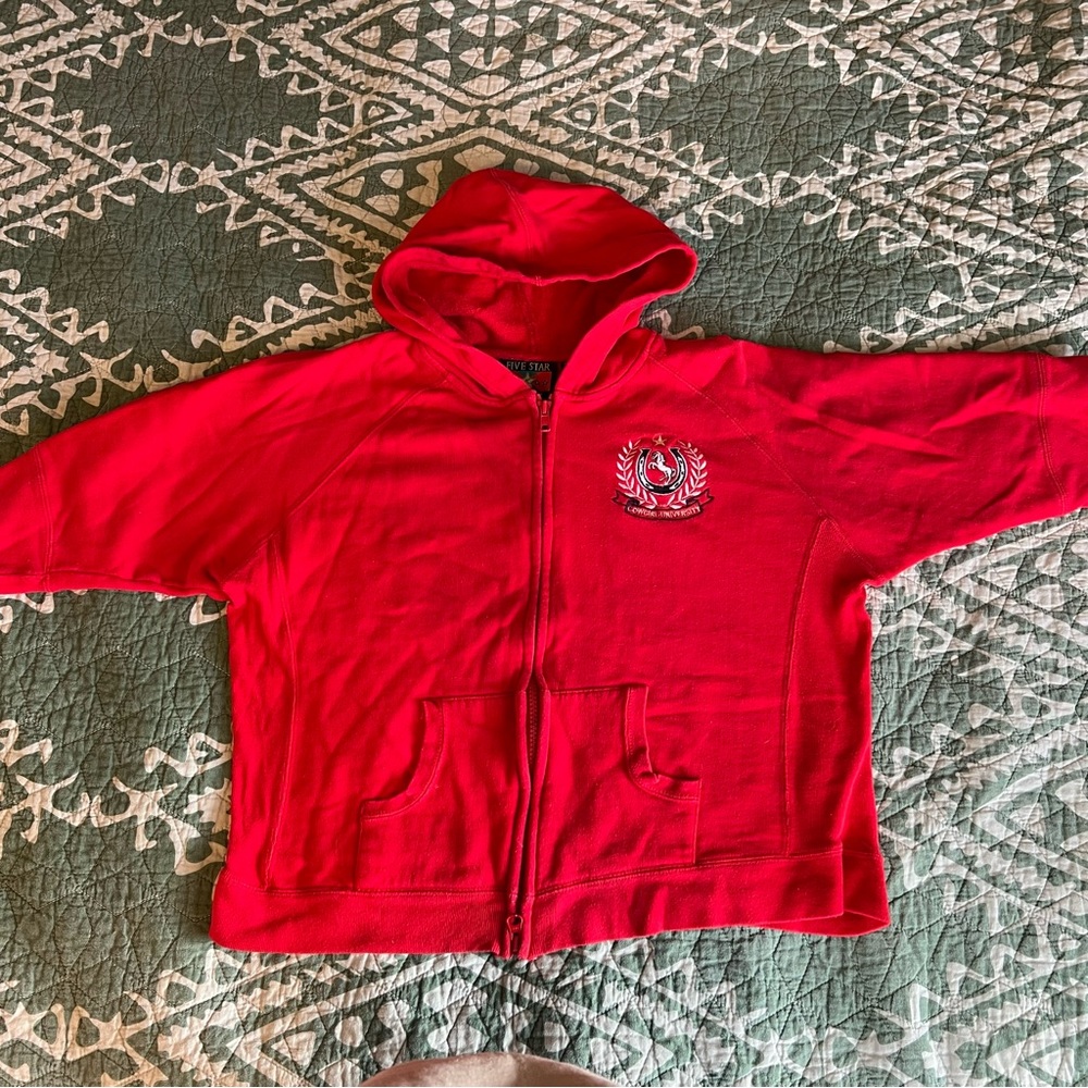 Girls vintage Five Star by Roper short sleeve zip up hoodie size youth XL